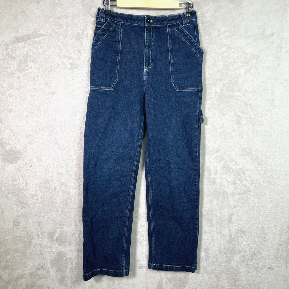 Poetry Carpenter Jeans Everblue Sz 6 Baggy High Rise Utility Cargo Premium Denim